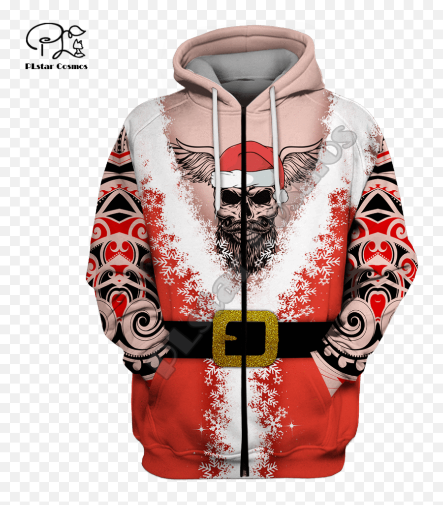 Men Women Santa Claus Costumes Print 3d Hoodies Christmas Gift Couples Sweatshirt Zipper Jacket Viking Tattoo Pullover - Long Sleeve Png,Mike Tyson Tattoo Png