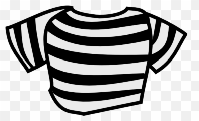 Clipart Black And White - Striped Shirt png