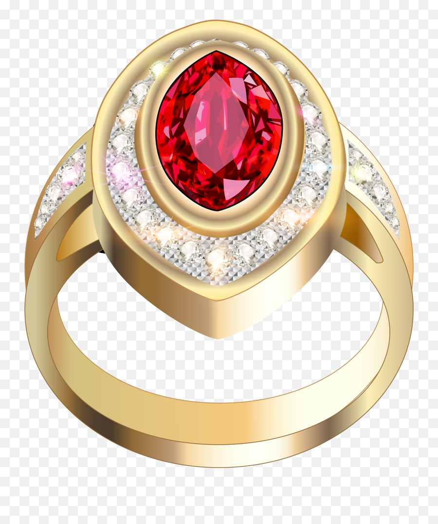 Gold Ring With Red Diamonds Png Image - Joyería Png,Gold Ring Png