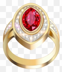 Gold Ring With Red Diamonds Png Image - Joyería Png,Gold Ring Png