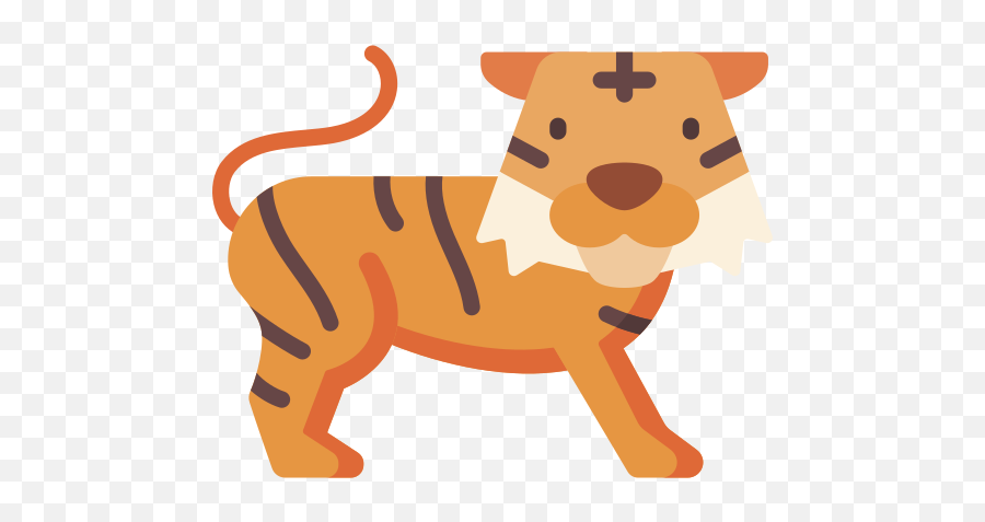 Tiger - Free Animals Icons Tiger Flat Icon Png,Cute Animal Icon