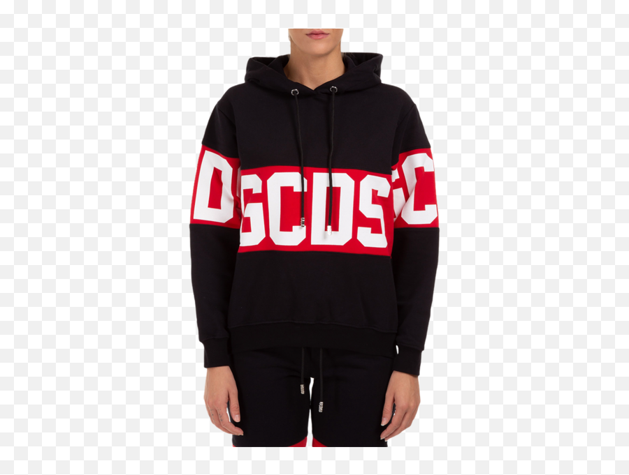 Gcds Band Logo Women Cc94w021002 - 02 Hoodie Blackred Felpa Gcds Uomo Png,Black And Red Firefox Icon