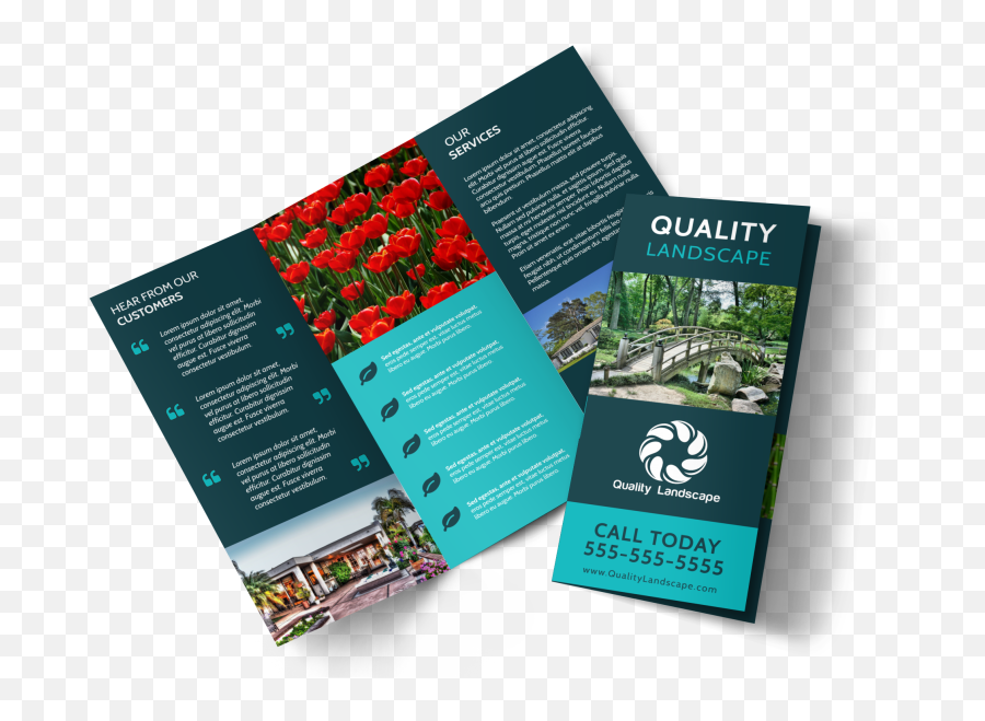 Quality Landscape Tri Fold Brochure Template Png Icon - fold