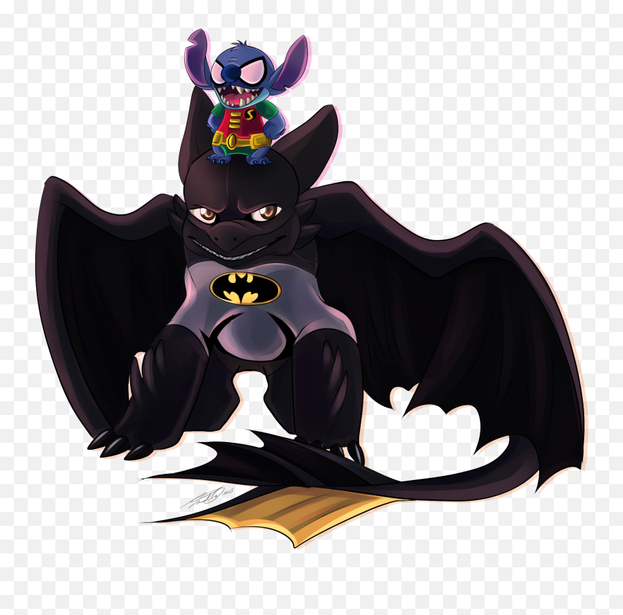 Download Hd Stitch Batman Toothless Drawing How To Train - Cute Stitch Toothless Pikachu Png,Toothless Png