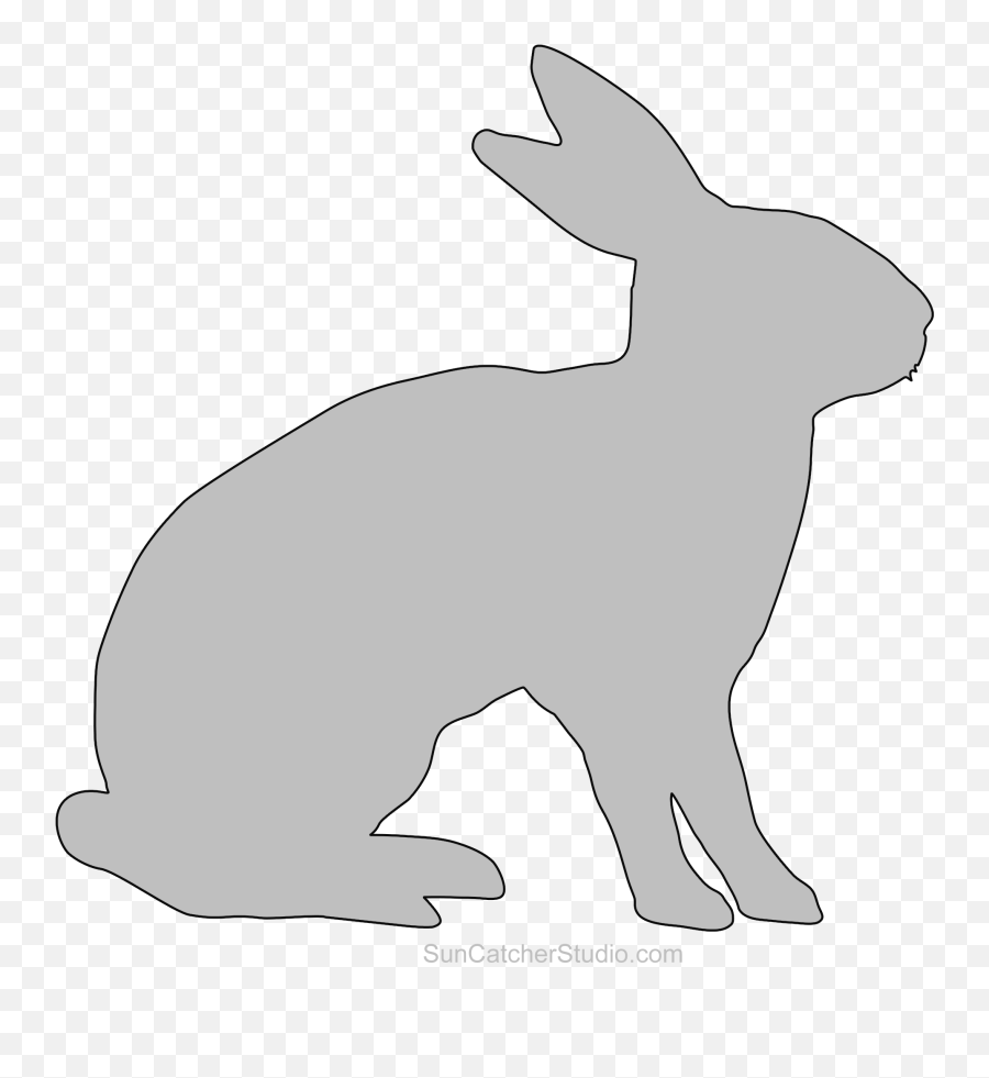 Rabbit Bunny Pattern Outline Clip Art Printable Downloadable - Clip Art Png,Rabbit Transparent