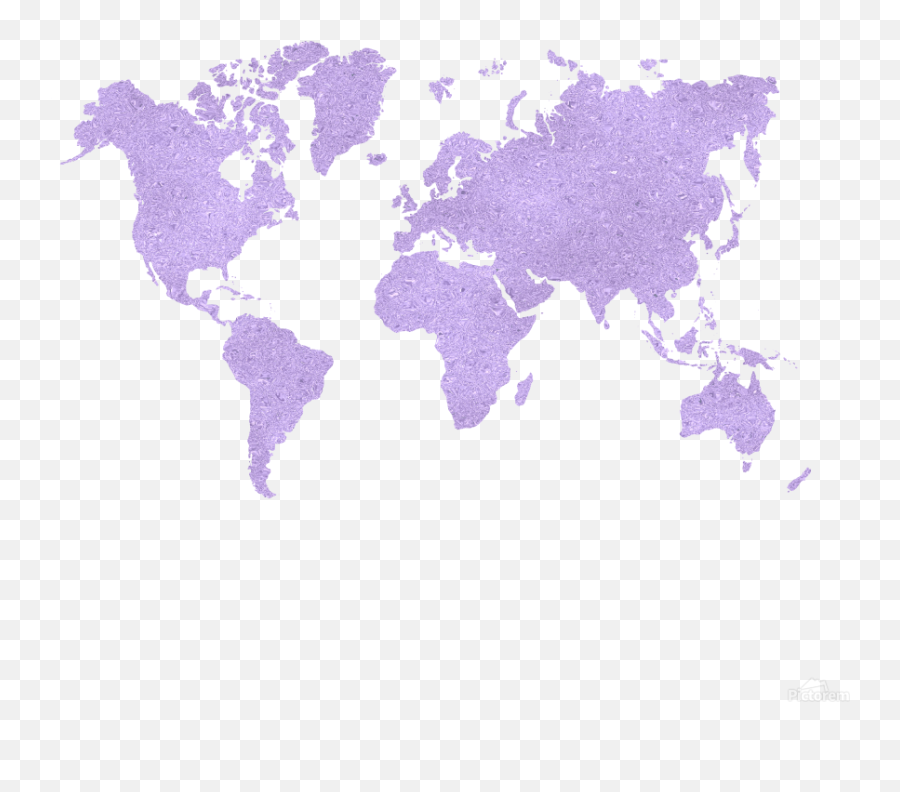 Purple Glitter World Map - Rizudesigns Canvas Artwork World Map Png,Purple Glitter Png
