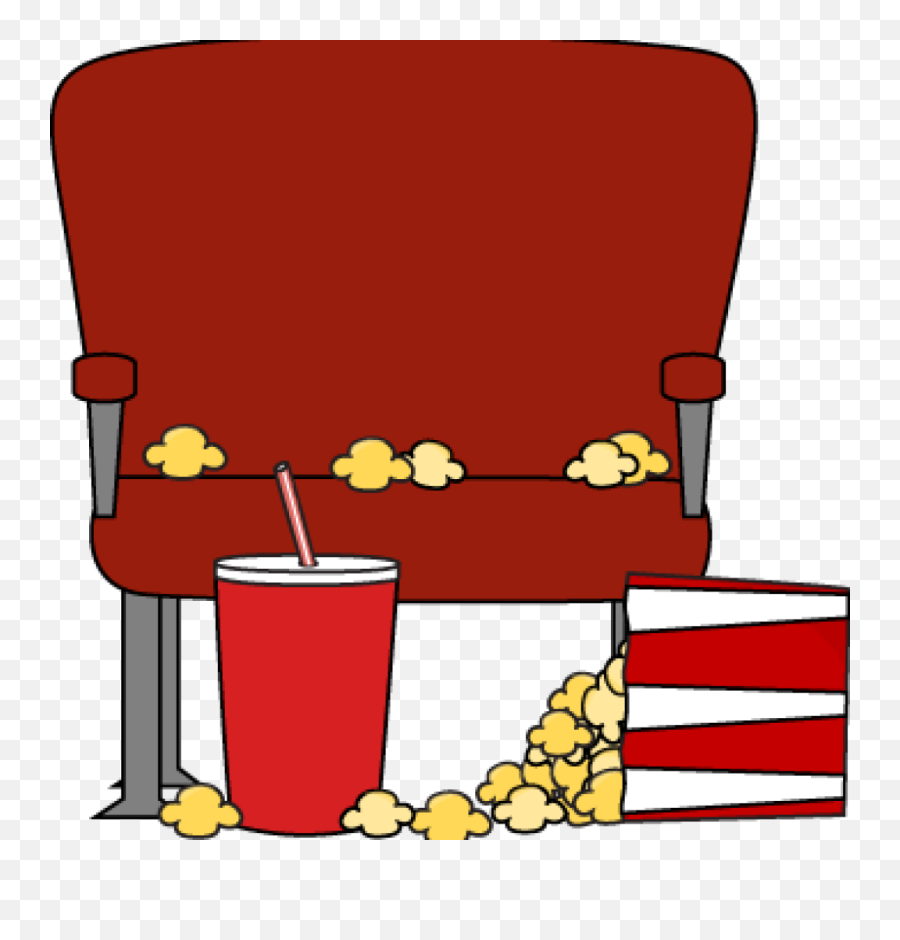 Empty Movie Theater Seat With Spilled Popcorn Png Clipart