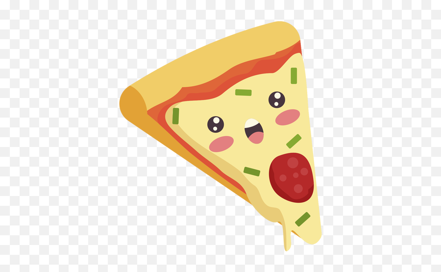 Flat Kawaii Pizza - Transparent Png U0026 Svg Vector File Pizza Kawaii Png,Pizza Slice Transparent Background