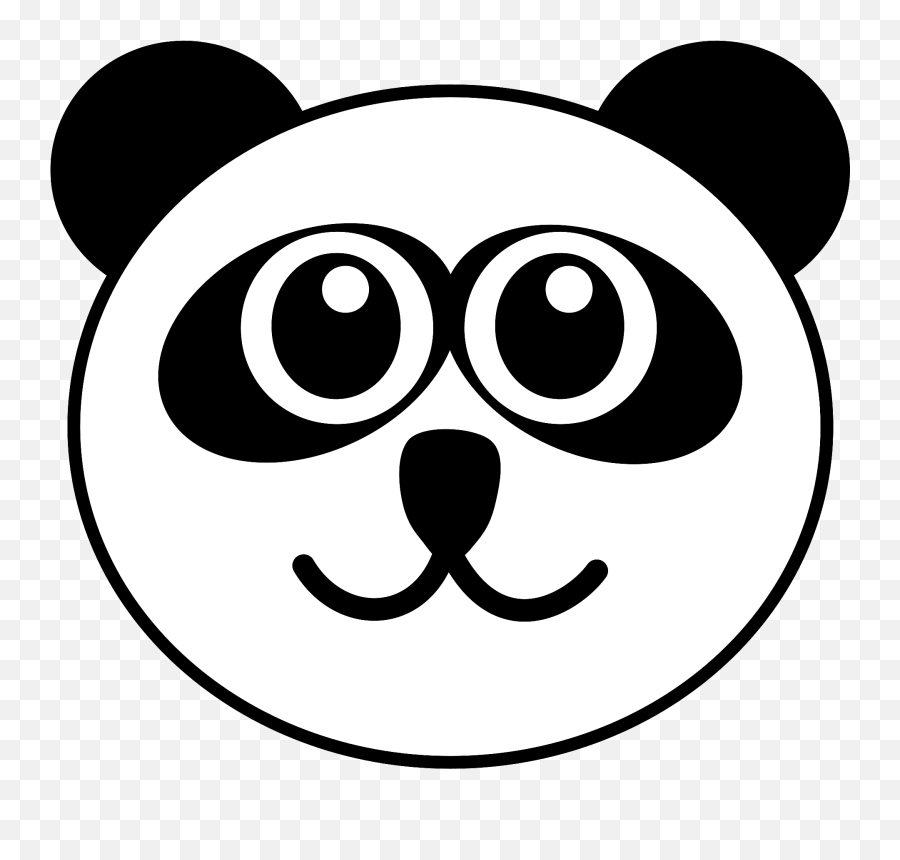 Cute Panda Face Clipart - Cute Animal Face Clipart Black And White Png,Panda Face Png