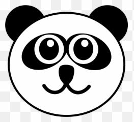 Cute Panda Face Clipart - Cute Animal Face Clipart Black And White Png,Panda Face Png