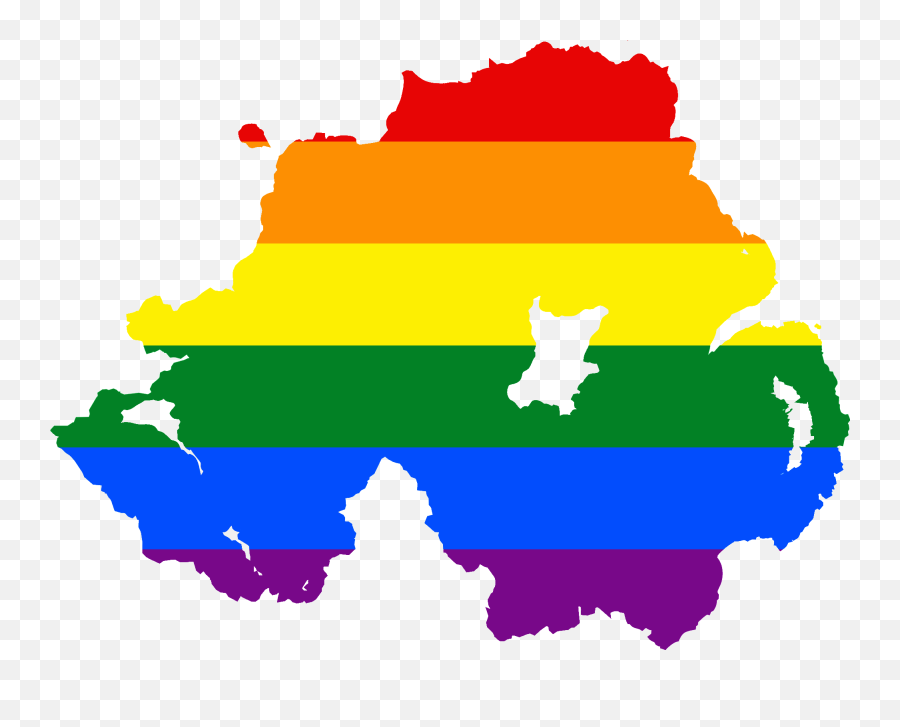 Lgbt Flag Map Of Northern Ireland - Northern Ireland Unionist Vs Nationalist Png,Ireland Flag Png