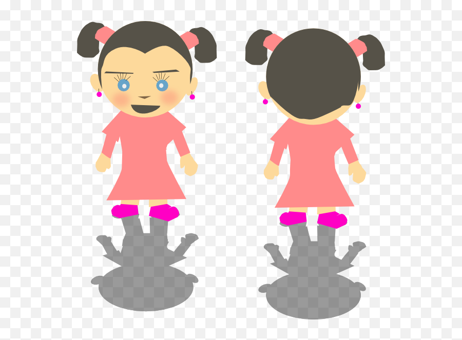 Little Kid Girl Cartoon Clip Art - Vector Clip Cartoon Child Back Png,Little Girl Png