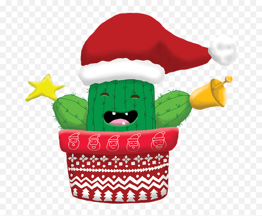 Merry Christmas Cactus Pots Png Feliz Navidad