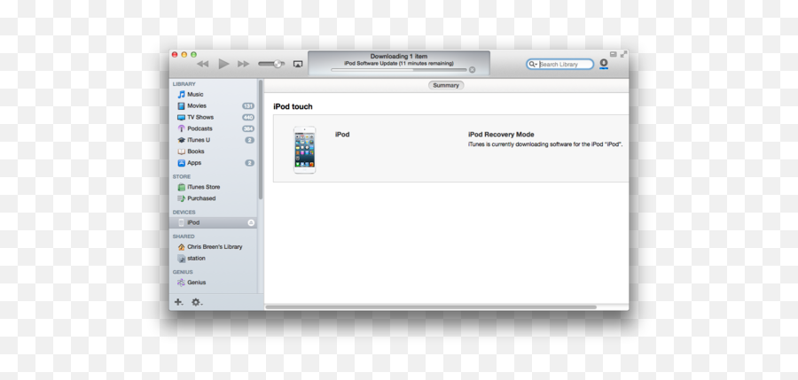 Restoring A Very Stubborn Ipod Touch - Itunes Ipod Restore Png,Iphone Stuck On Itunes Icon
