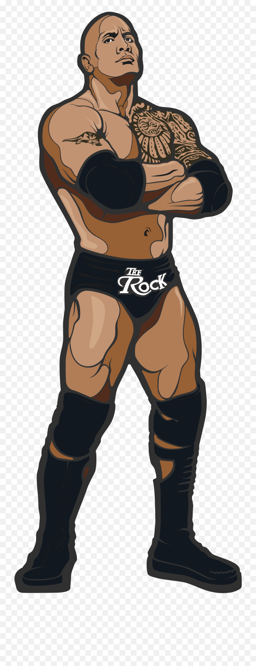 The Rock 102 U2013 Figpin - Wwe Cartoon The Rock Png,The Rock Transparent
