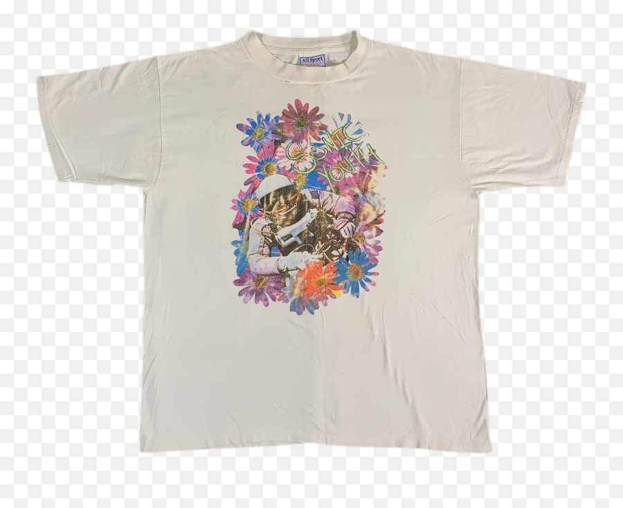 Vintage Sonic Youth Flower Astronaut T - Shirt Short Sleeve Png,Lps Youth Icon