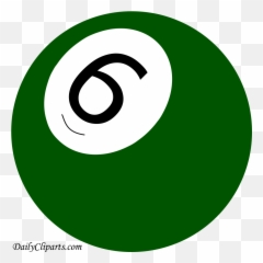 Number 6 Pool Ball Green Color Clipart Icon - Billiards png