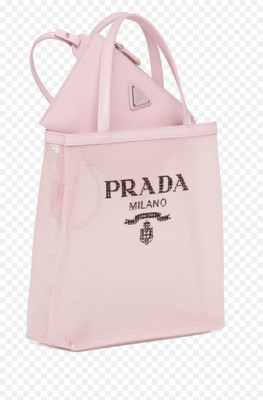 Alabaster Pink Small Sequined Mesh Tote Bag Prada Png Dsw Icon