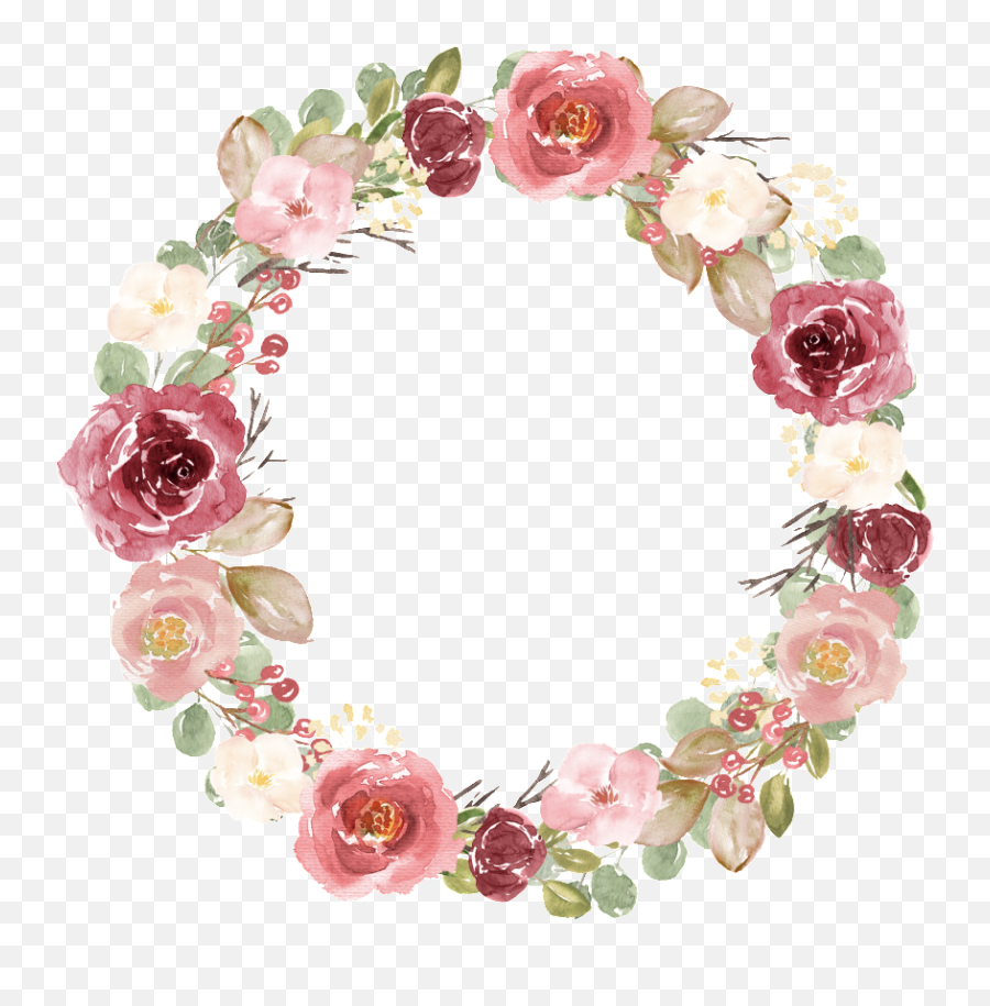 Hand - Painted Watercolor Dry Flower Wreath Png Transparent Transparent Watercolor Flower Wreath,Flower Wreath Png