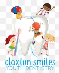 Claxton Smiles Youth Dentistry Ga - Kids Brushing Teeth Cartoon png