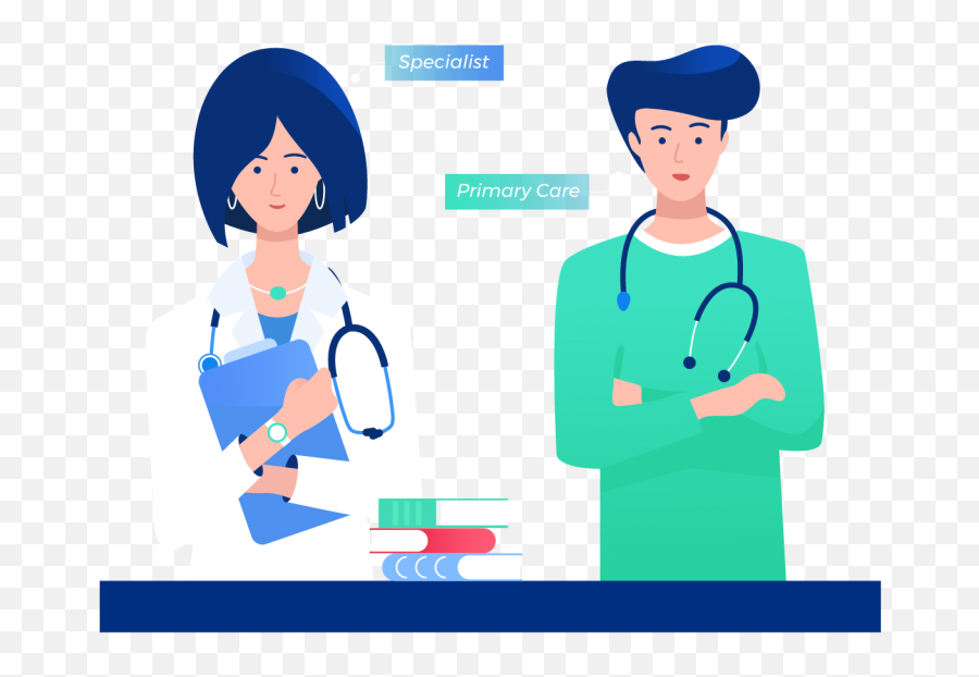 Specialist Standing With Primary Care Doctor - Physician Physician Png,Doctor Clipart Png