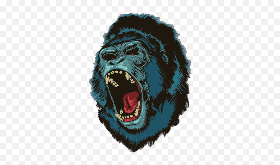 Printed Vinyl Ape Head Screaming Stickers Factory - Savage Fam Productions Png,Screaming Png