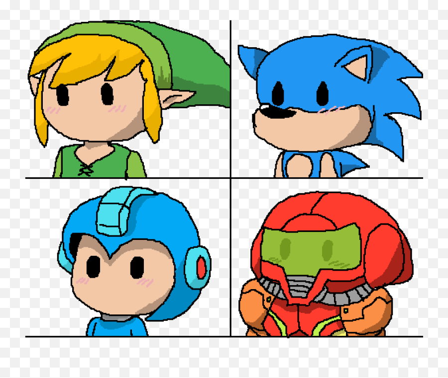 Pixilart - Cute Video Game Characters By Rebelbiscuit546 Cartoon Png,Video Game Characters Png