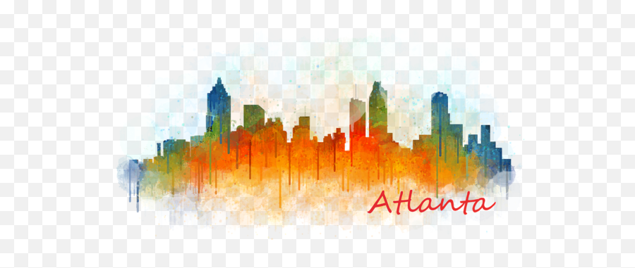 Atlanta City Skyline Hq V3 Shower - Atlanta City Logo Png,Atlanta Skyline Png