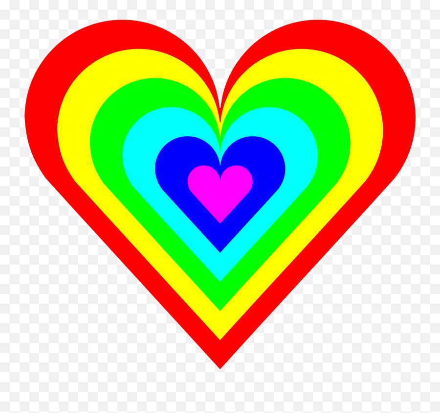 Color Rainbow Heart Clip Art - Heart Watercolor Png Download Colorful Heart Clip Art,Watercolor Heart Png