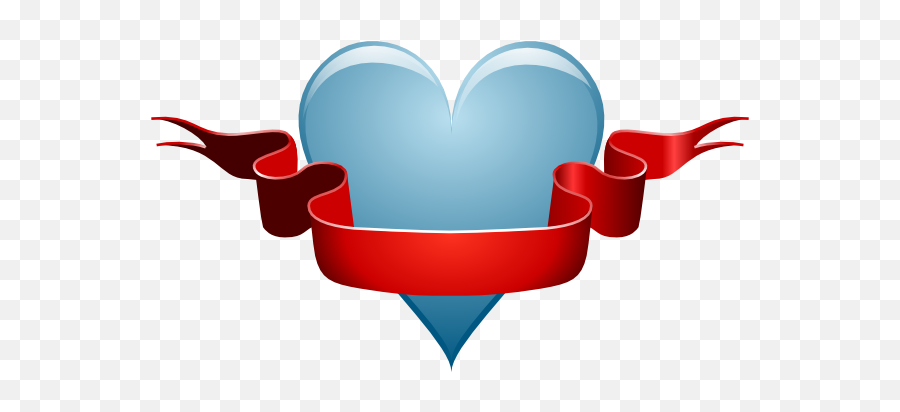Blue Ribbon Clip Art - Vector Clip Art Online Ribbon Design With Heart Png,Red Blue Ribbon Logo