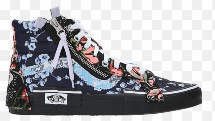 Unisex Vans Sk8 - Hi Reissue Cap Florals Sneaker BrocadeBlack Round Toe png