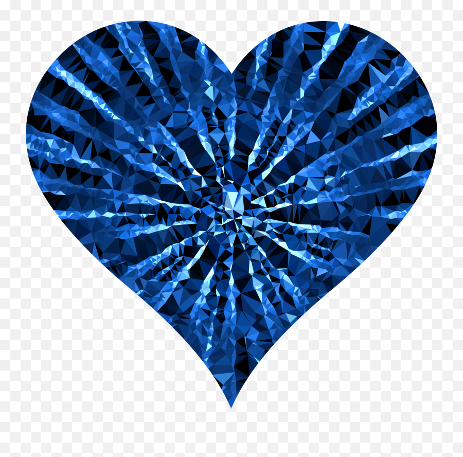 Low Poly Shattered Heart Blue Image - Png Blue Heart Broken,Diamond Heart Png