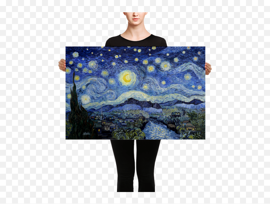 The Starry Night Panorama Canvas Print - Van Gogh Starry Night Png,Starry Night Png