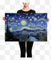 The Starry Night Panorama Canvas Print - Van Gogh Starry Night Png,Starry Night Png