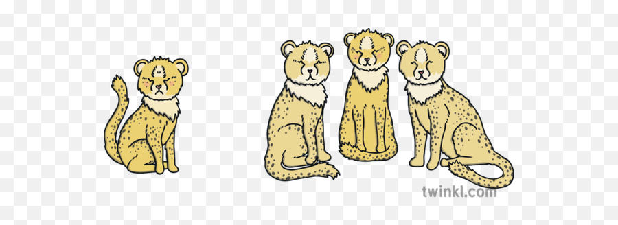 Group Of Cheetah Cubs Anti Bullying Chase Ks1 Illustration - Animal Figure Png,Cubs Png