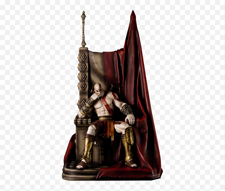 God Of War - Kratos On Throne Statue Png,Kratos Transparent