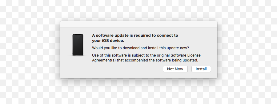 A Software Update Is Required To Connect Your Ios Device - Technology Applications Png,Iphone Stuck On Itunes Icon