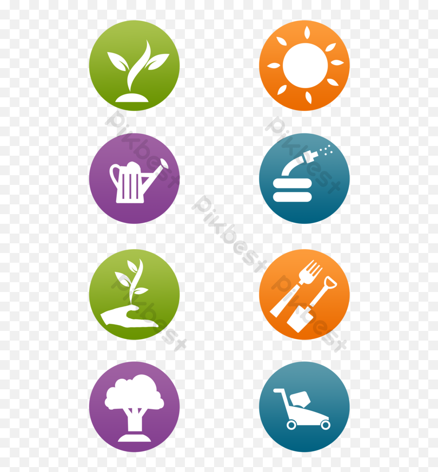 Color Three Dimensional Gardening Work Icon Button Design Language Png Tri - fold