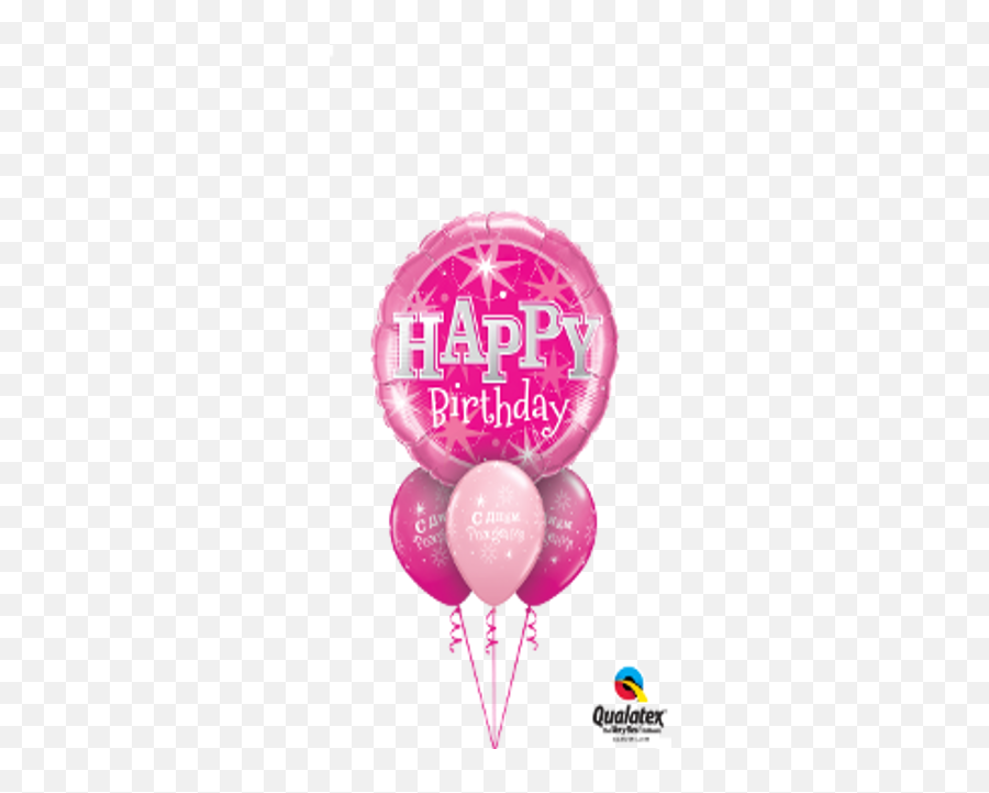 Pink Sparkle Birthday Bouquet Giant - Big Pink Birthday Balloon Png,Pink Sparkles Png