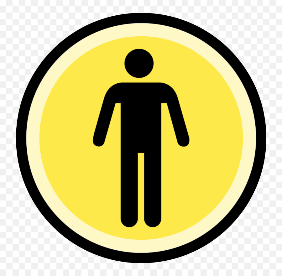 Button - Difficulty Normal Black On Yellow Openclipart Genetics Clipart Png,Ladies Toilet Icon