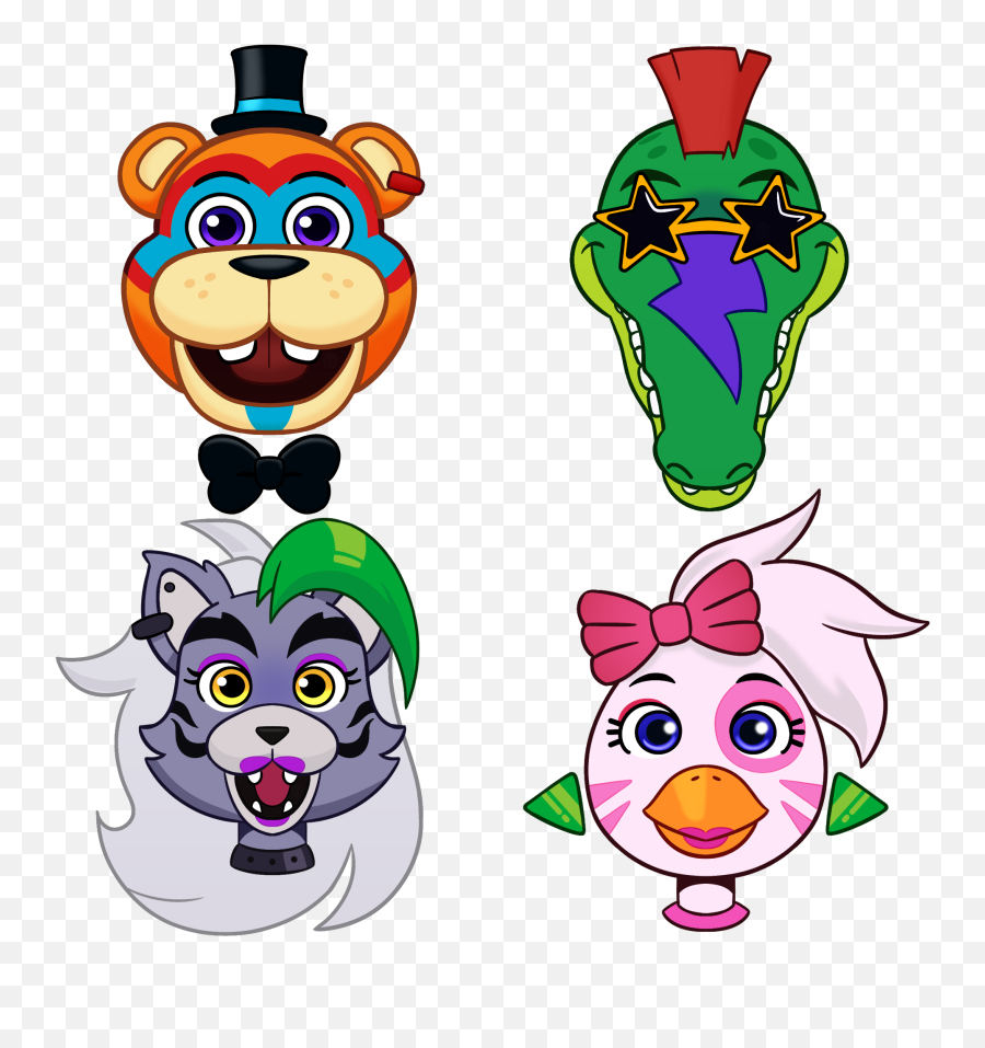 The Glamrocks Head Icons Based - Fnaf Security Breach Cartoon Png,Lore Icon