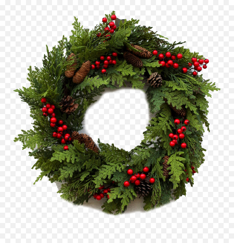 Red Christmas Wreath Transparent Png Mart - Wreath,Christmas Reef Png