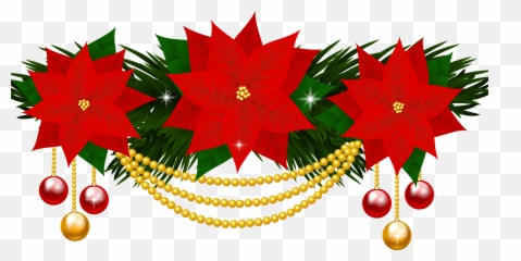 Poinsettia Flower Christmas Clip Art - Poinsettias Clip Art Poinsettia Png,Poinsettia Png