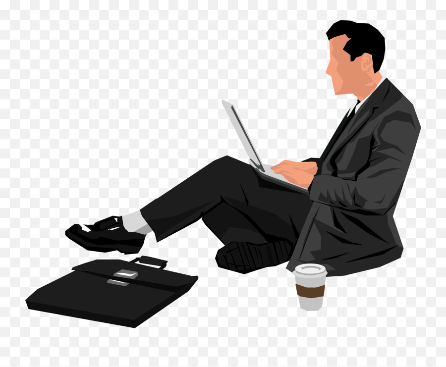 Clipart Person Laptop - Person Using Laptop Png Man Sitting With Laptop Png,Laptop Png Transparent