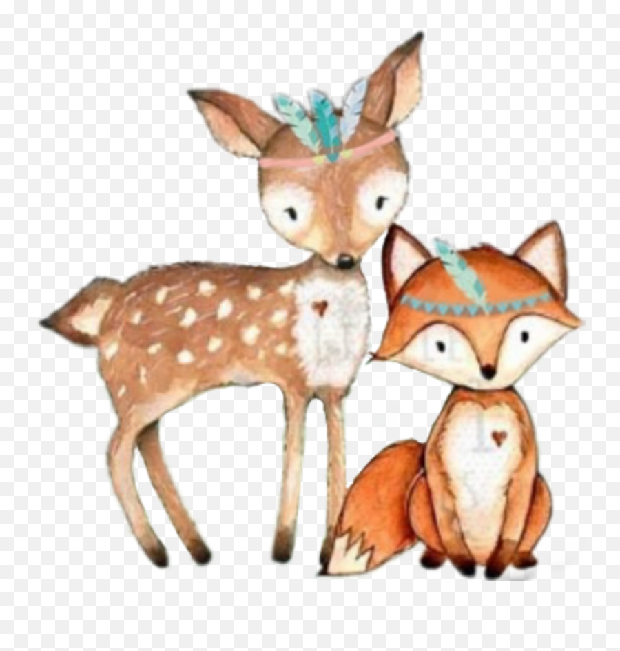 Tribal Clipart Woodland - Fox Tribal Woodland Animals Png Transparent Background Woodland Animal Clipart,Animals Png