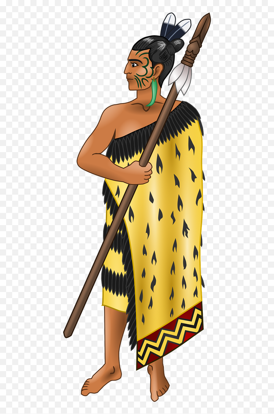 Maori Soldier Spear - Free Vector Graphic On Pixabay Maori Warrior Png,Spear Png