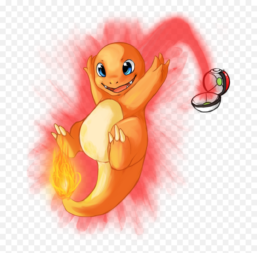 Download Pokeball Clipart Pokemon - Charmander Coming Out Of Pokemon Out Of Pokeball Png,Charmander Transparent