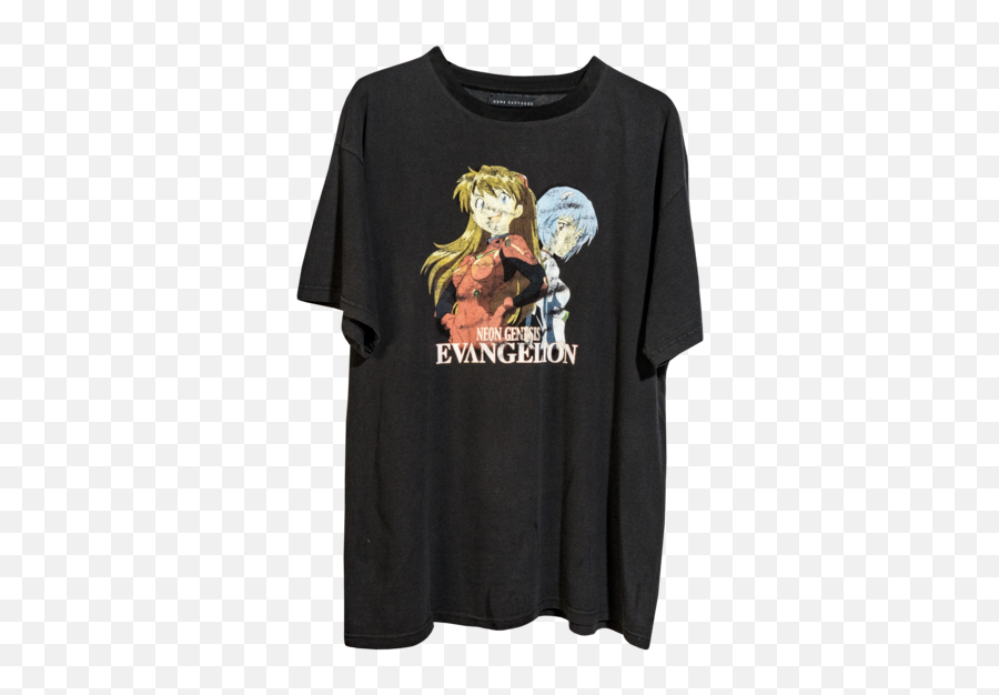 90s Neon Genesis Evangelion Suede Collar T - Shirt U2014 Gens Sauvages Png,Evangelion Png