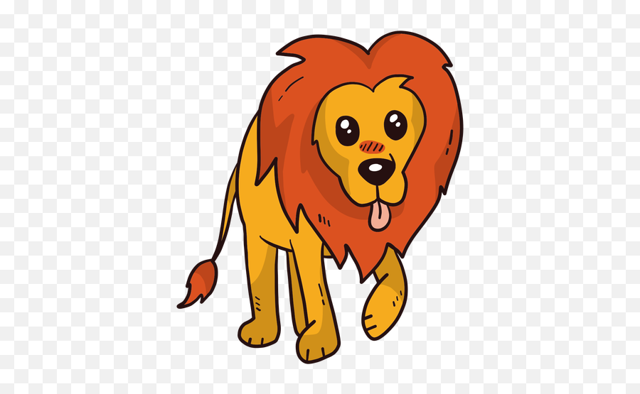 Cute Lion King Tongue Mane Tail Flat - Transparent Png U0026 Svg Juba Do Leao Desenho,Lion King Png
