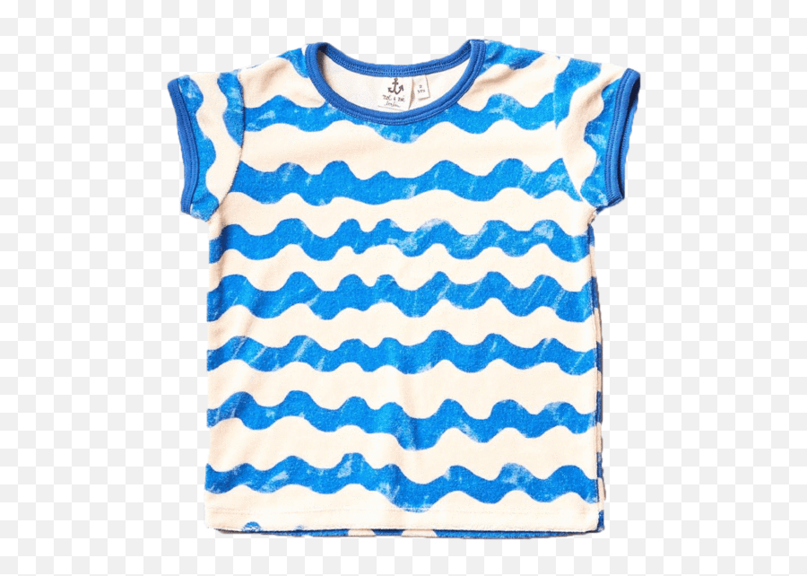 Noe U0026 Zoe Blue Waves Terry Girls Tee - Noé Zoë Png,Blue Wave Png